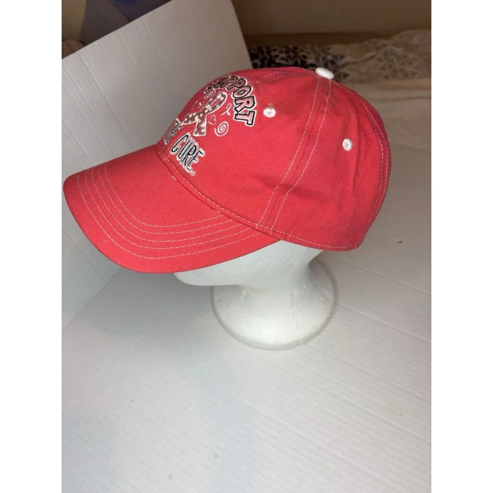 Support The Cure Breast Cancer Pink Ribbon Hat